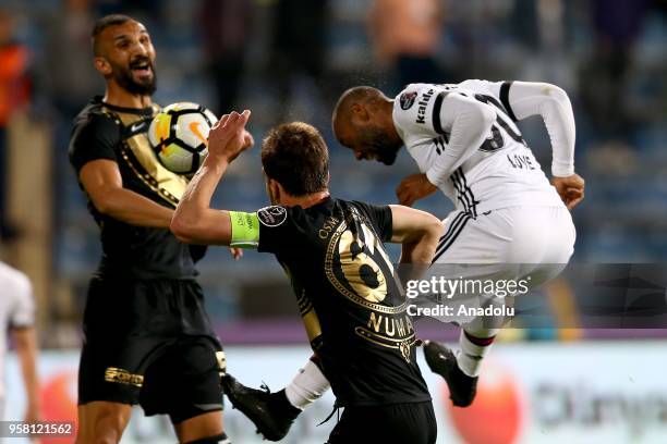 Vagner Love of Besiktas scores a goal during Turkish Super Lig match between Osmanlispor and Besiktas at Yenikent Osmanli Stadium in Ankara, Turkey...