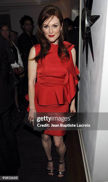 Julianne Moore arrives at the NY Times Style Magazine's Golden Globe Awards Cocktail at Chateau Marmont on January 15, 2010 in Los Angeles,...