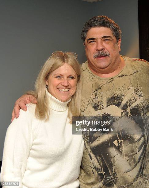 Sandy Hicks, producer of Rockers on Broadway and Vincent Pastore attend the Sopranos Comedy Benefit at the Primetime Comedy Club on January 15, 2010...