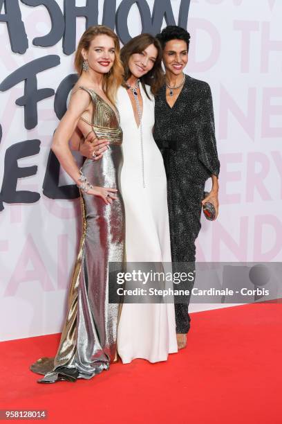 Natalia Vodianova, Carla Bruni and Farida Khelfa attends Fashion For Relief Cannes 2018 during the 71st annual Cannes Film Festival at Aeroport...