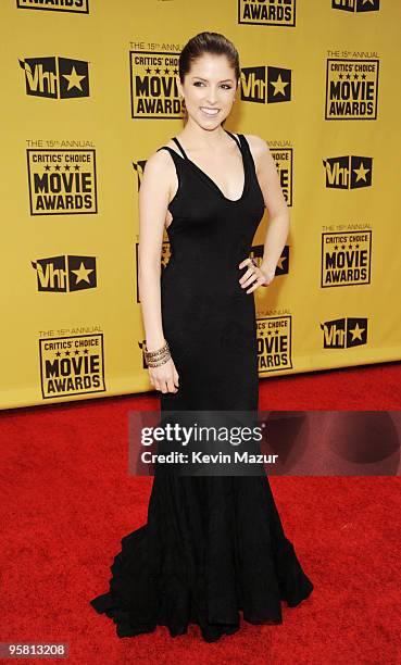 Actress Anna Kendrick arrives at the 15th annual Critic's Choice Movie Awards held at the Hollywood Palladium on January 15, 2010 in Hollywood,...