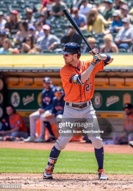 Houston Astros Right field Josh Reddick readies at the plate during the game between the Houston Astros vs Oakland Athletics on Wednesday, May 9,...