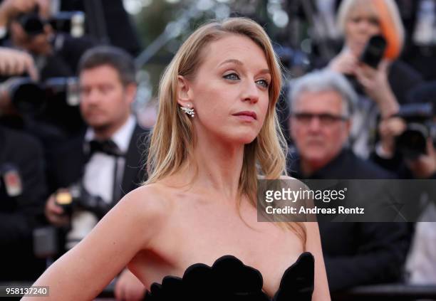 Ludivine Sagnier attends the screening of "Sink Or Swim " during the 71st annual Cannes Film Festival at Palais des Festivals on May 13, 2018 in...