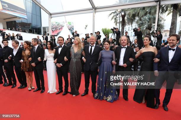 French actor Felix Moati, French actor Mathieu Amalric, French actress Marina Fois, French actor Guillaume Canet, French actress Leila Bekhti, French...