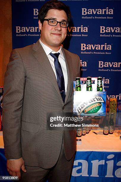 Actor Rich Sommer poses with the Bavarian Holland's Premium Beer display during the HBO Luxury Lounge in honor of the 67th annual Golden Globe Awards...