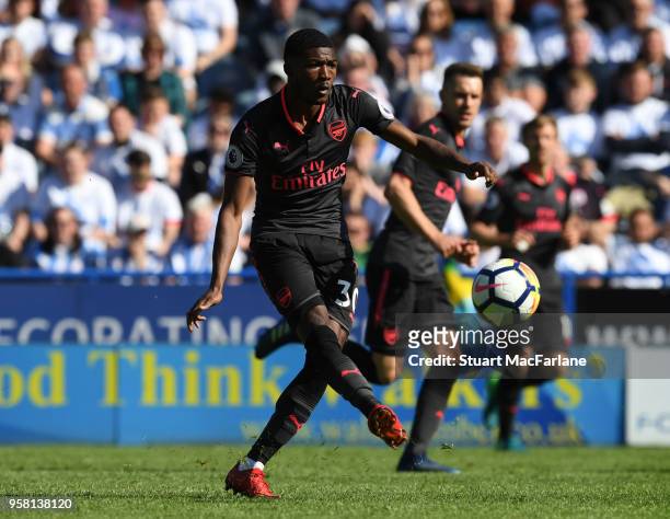 Ainsley Maitland-Niles of Arsenal during the Premier League match between Huddersfield Town and Arsenal at John Smith's Stadium on May 13, 2018 in...