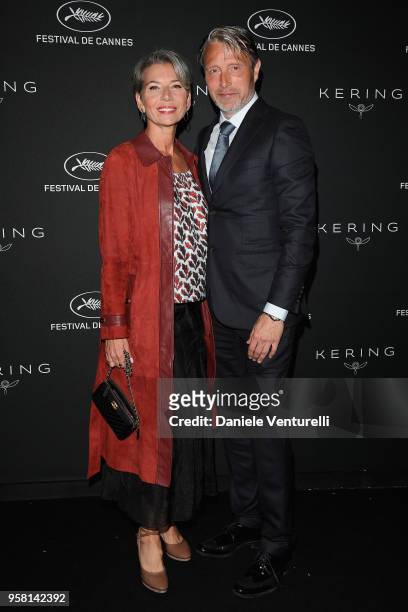 Mads Mikkelsen and his wife, Hanne Jacobsen attend the Women in Motion Awards Dinner, presented by Kering and the 71th Cannes Film Festival, at Place...