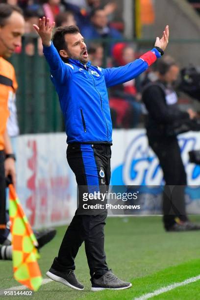 Ivan Leko head coach of Club Brugge gestures during the Jupiler Pro League Play-Off 1 match between R. Standard de Liege and Club Brugge at the...