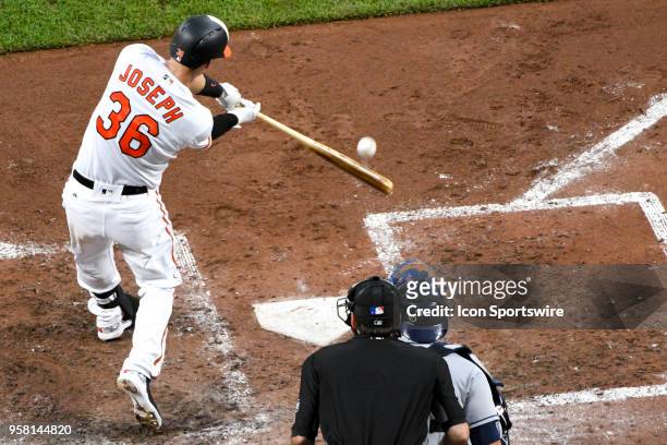 Baltimore Orioles catcher Caleb Joseph in action during the second game of a doubleheader between the Tampa Bay Rays and the Baltimore Orioles on May...