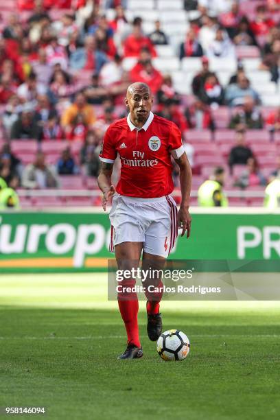 Benfica defender Luisao from Brasil during the Primeira Liga match between SL Benfica and Moreirense FC at Estadio da Luz on May 13, 2018 in Lisbon,...