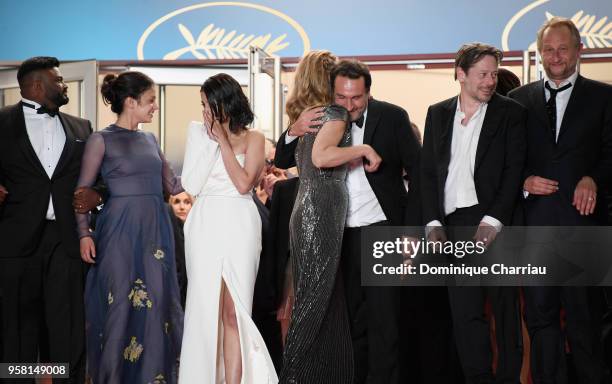 Thamilchelvan Balasingham, Noee Abita, Leila Bekhti, Virginie Efira, Gilles Lellouche, Mathieu Amalric and Benoit Poelvoorde depart after the...