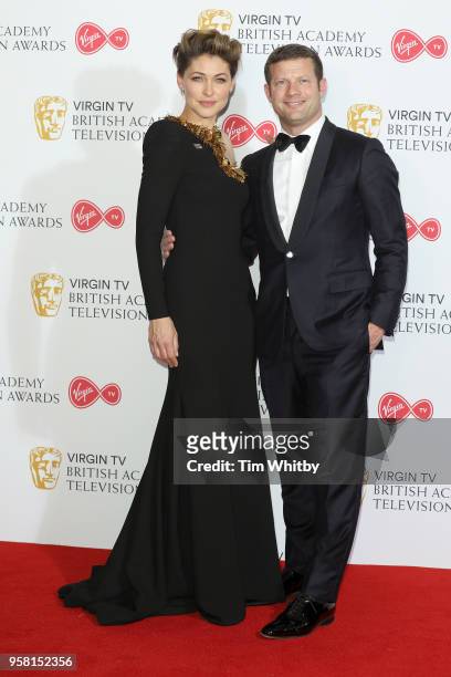 Emma Willis and Dermot O'Leary pose in the press room at attends the Virgin TV British Academy Television Awards at The Royal Festival Hall on May...