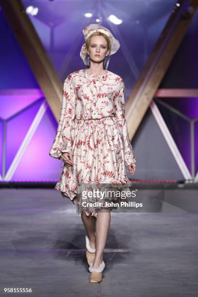 Daria Strokous walks the Runway at Fashion for Relief Cannes 2018 during the 71st annual Cannes Film Festival at Aeroport Cannes Mandelieu on May 13,...