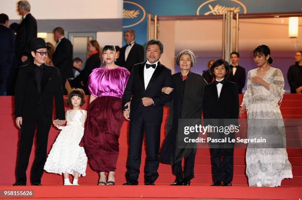 Actor Lily Franky, actress Miyu Sasaki, actress Sakura Andô, director Hirokazu Koreeda, actress Kirin Kiki, actor Jyo Kairi and actress Mayu Matsuoka...