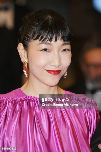 Actress Sakura Ando attends the screening of "A Family Matter " during the 71st annual Cannes Film Festival at Palais des Festivals on May 13, 2018...
