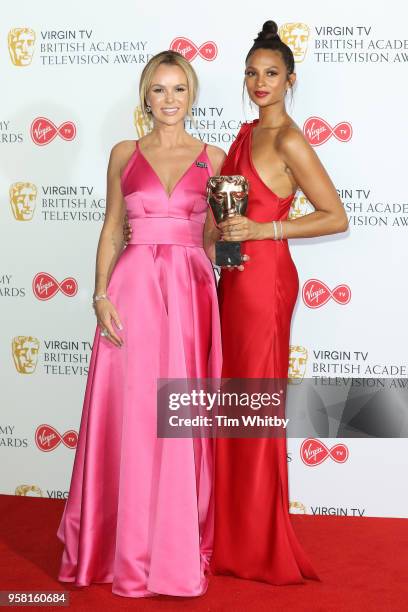 Amanda Holden and Alesha Dixon, winner of Entertainment Programme 'Britain's Got Talent' pose in the press room at the Virgin TV British Academy...