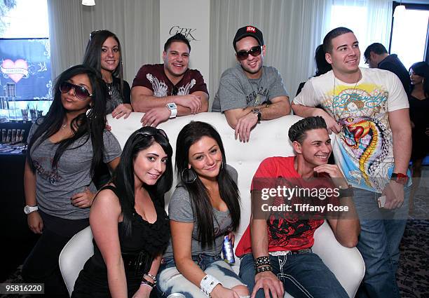 Jersey Shore cast members attend GBK's Gift Lounge for the 2010 Golden Globes Nominees and Presenters Day 1 on January 16, 2010 in Los Angeles,...