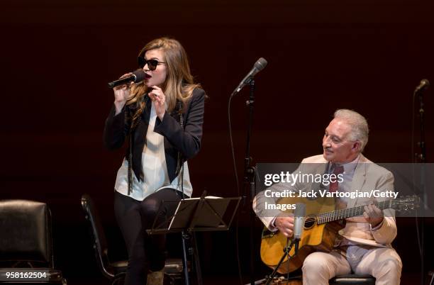 French gypsy-jazz guitarist Dorado Schmitt performs with American jazz singer Melody Gardot at the 'Forever Django: Passing the Family Torch' concert...