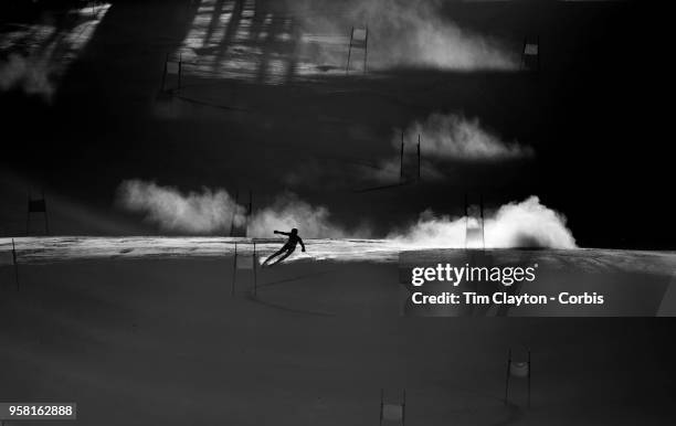 T"nFederica Brignone of Italy in action on the first run during the Alpine Skiing - Ladies' Giant Slalom competition at Yongpyong Alpine Centre on...