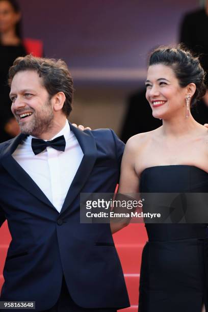 Jonathan Zaccai and Melanie Doutey attend the screening of "Sink Or Swim " during the 71st annual Cannes Film Festival at Palais des Festivals on May...
