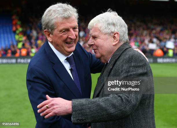 Crystal Palace manager Roy Hodgson and John Motson last commentary game for BBC during the Premiership League match between Crystal Palace and West...