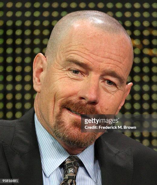 Actor Bryan Cranston of the television show "Breaking Bad" speakS during the AMC portion of The 2010 Winter TCA Press Tour at the Langham Hotel on...