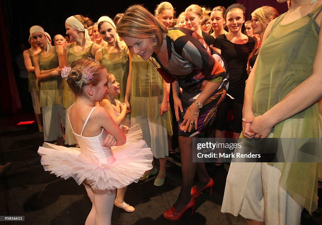 Princess Mathilde Of Belgium Attends A Performance Of "Project on Stage"