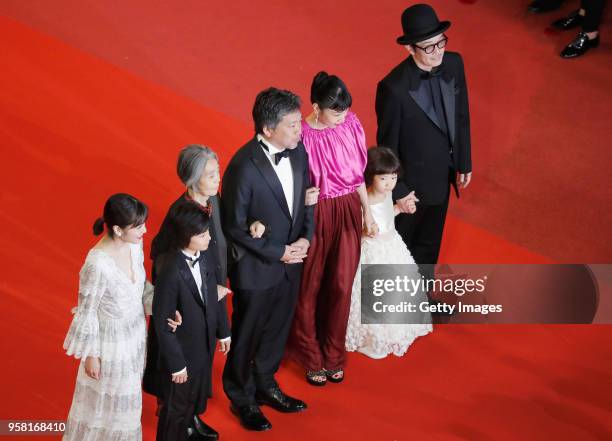 Actor Lily Franky, actress Miyu Sasaki, actress Sakura Andô, director Hirokazu Koreeda, actress Kirin Kiki, actor Jyo Kairi and actress Mayu Matsuoka...