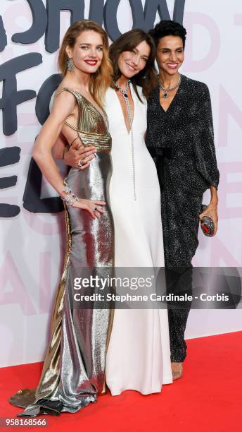 Natalia Vodianova, Carla Bruni and Farida Khelfa attends Fashion For Relief Cannes 2018 during the 71st annual Cannes Film Festival at Aeroport...