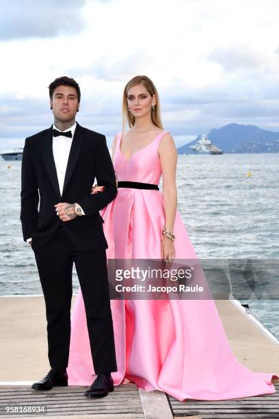 Chiara Ferragni and Fedez attend photocall during the 71st annual Cannes Film Festival at on May 13, 2018 in Cannes, France.