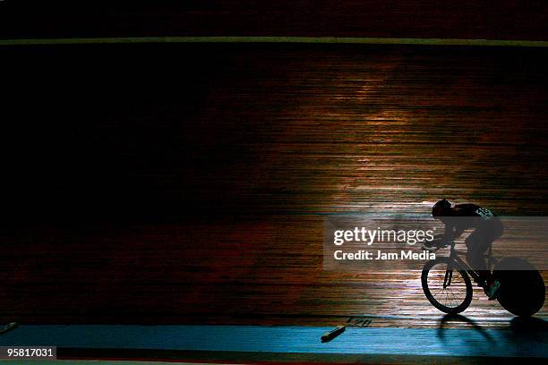 Sarah Ferrera competes for the national cycling championship Copa Federacion at the National Center for High Performance on January 16, 2010 in...