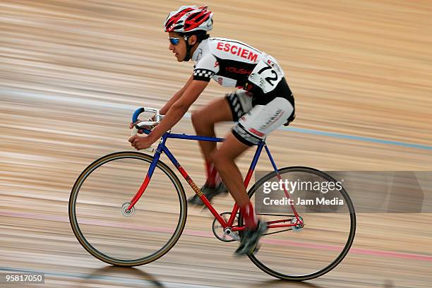 Erick Rios competes for the national cycling championship Copa Federacion at the National Center for High Performance on January 16, 2010 in Mexico...