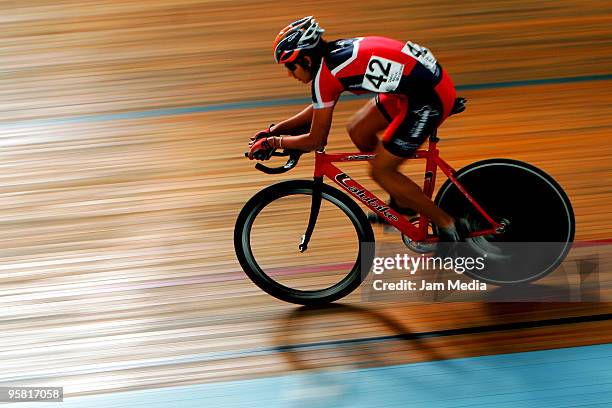 Noe Ortega competes for the national cycling championship Copa Federacion at the National Center for High Performance on January 16, 2010 in Mexico...