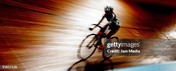 Mariana Enriquez competes for the national cycling championship Copa Federacion at the National Center for High Performance on January 16, 2010 in...