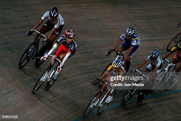 Pedro Cisneros competes for the national cycling championship Copa Federacion at the National Center for High Performance on January 16, 2010 in...