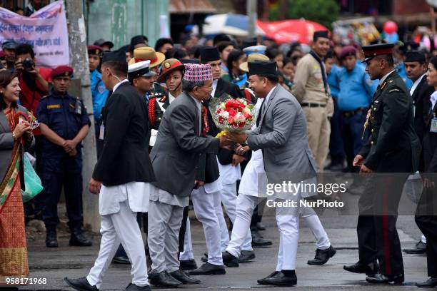 Vice President Nanda Bahadur Pun attending on the celebration of Bhoto Jatra festival at Jawalakhel, Patan, Nepal on Monday, May 14, 2018. Rato...