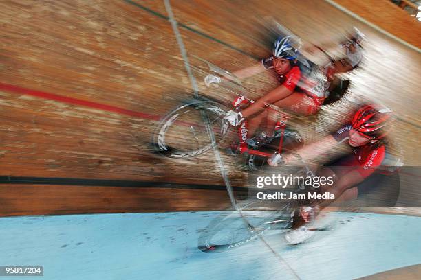 Aline Tamez and Sarah Ferrera compete for the national cycling championship Copa Federacion at the National Center for High Performance on January...