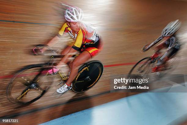 Fernanda Padilla competes for the national cycling championship Copa Federacion at the National Center for High Performance on January 16, 2010 in...