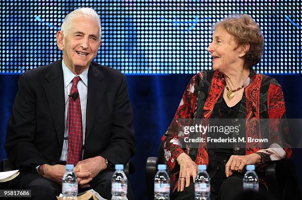 Daniel Ellsberg and Patricia Marx Ellsberg of the film "The Most Dangerous Man in America: Daniel Ellsberg and the Pentagon Papers" speak during the...