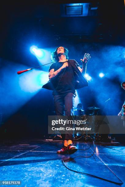 American singer Kellin Quinn of Sleeping With Sirens performs live on stage during a concert at the Columbia Theater on May 13, 2018 in Berlin,...