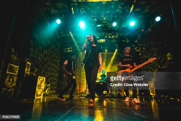 American singer Kellin Quinn of Sleeping With Sirens performs live on stage during a concert at the Columbia Theater on May 13, 2018 in Berlin,...