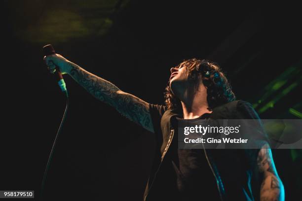 American singer Kellin Quinn of Sleeping With Sirens performs live on stage during a concert at the Columbia Theater on May 13, 2018 in Berlin,...