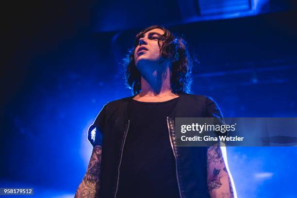 American singer Kellin Quinn of Sleeping With Sirens performs live on stage during a concert at the Columbia Theater on May 13, 2018 in Berlin,...