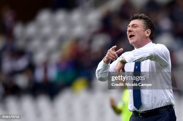 Walter Mazzarri, head coach of Torino FC, gestures during the Serie A football match between Torino FC and Spal. Torino FC won 2-1 over Spal.