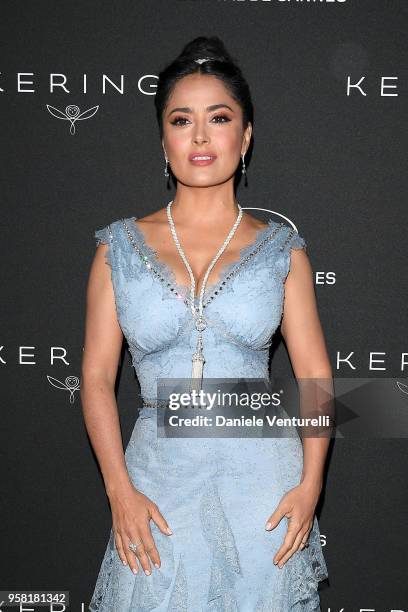 Salma Hayek Pinault attends the Women in Motion Awards Dinner, presented by Kering and the 71th Cannes Film Festival, at Place de la Castre on May...