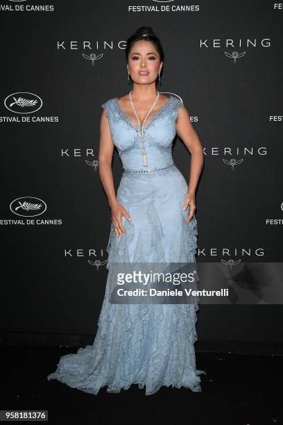 Salma Hayek Pinault attends the Women in Motion Awards Dinner, presented by Kering and the 71th Cannes Film Festival, at Place de la Castre on May...