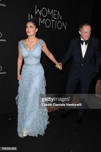 Salma Hayek Pinault and CEO of Kering Francois-Henri Pinault attend the Women in Motion Awards Dinner, presented by Kering and the 71th Cannes Film...
