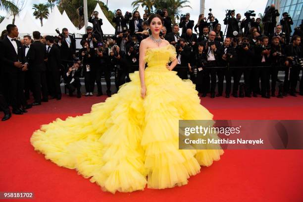 Araya Hargate attends the screening of "Sink Or Swim " during the 71st annual Cannes Film Festival at Palais des Festivals on May 13, 2018 in Cannes,...