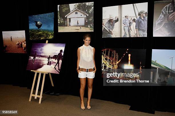 Model Erin McNaught attends the Australia Day Council of New South Wales' official launch of Australia Day 2010 at Luna Park on January 17, 2010 in...