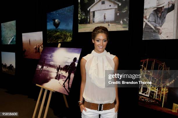 Model Erin McNaught attends the Australia Day Council of New South Wales' official launch of Australia Day 2010 at Luna Park on January 17, 2010 in...